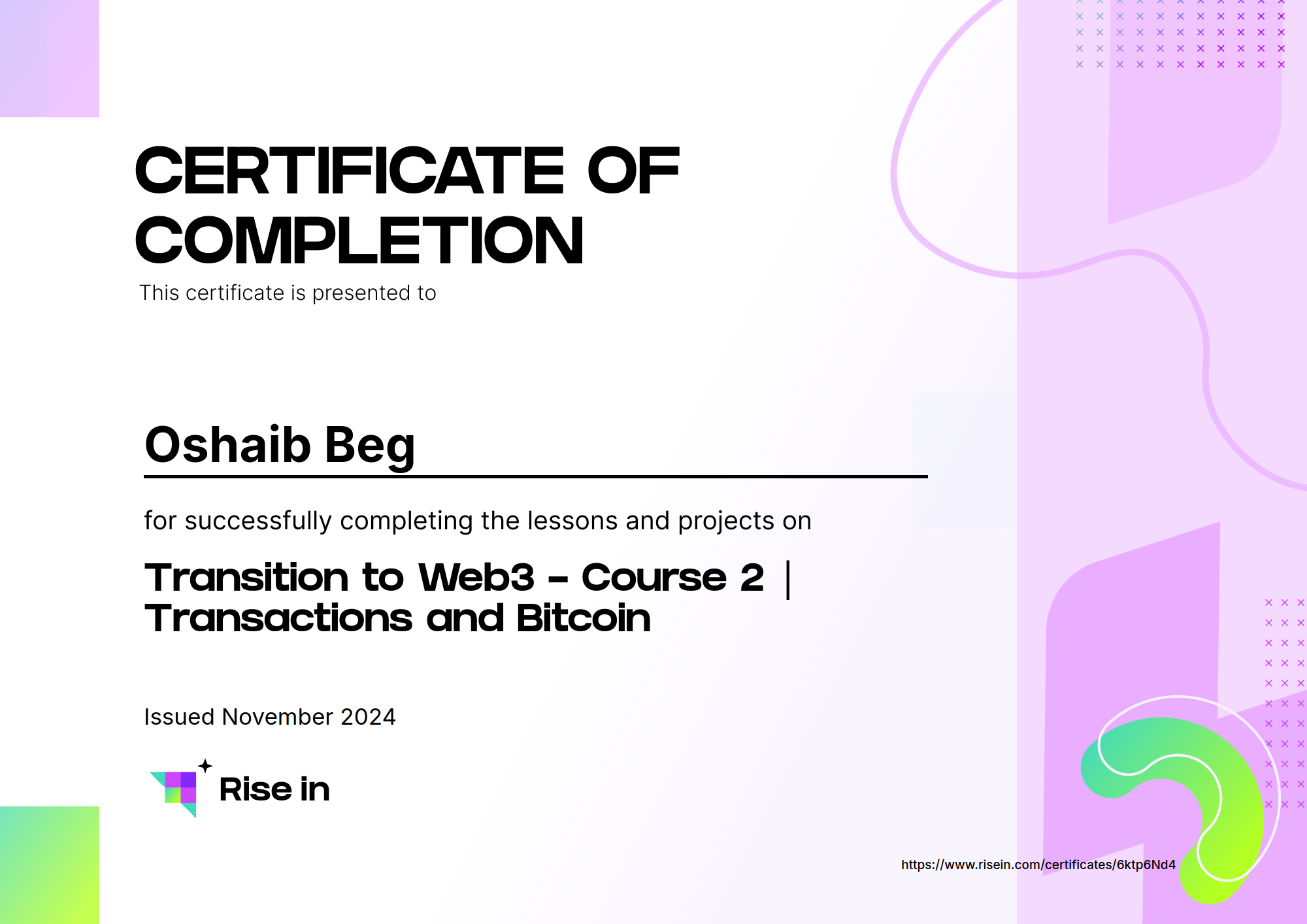 Transition to Web3 - Course 2 | Transactions and Bitcoin