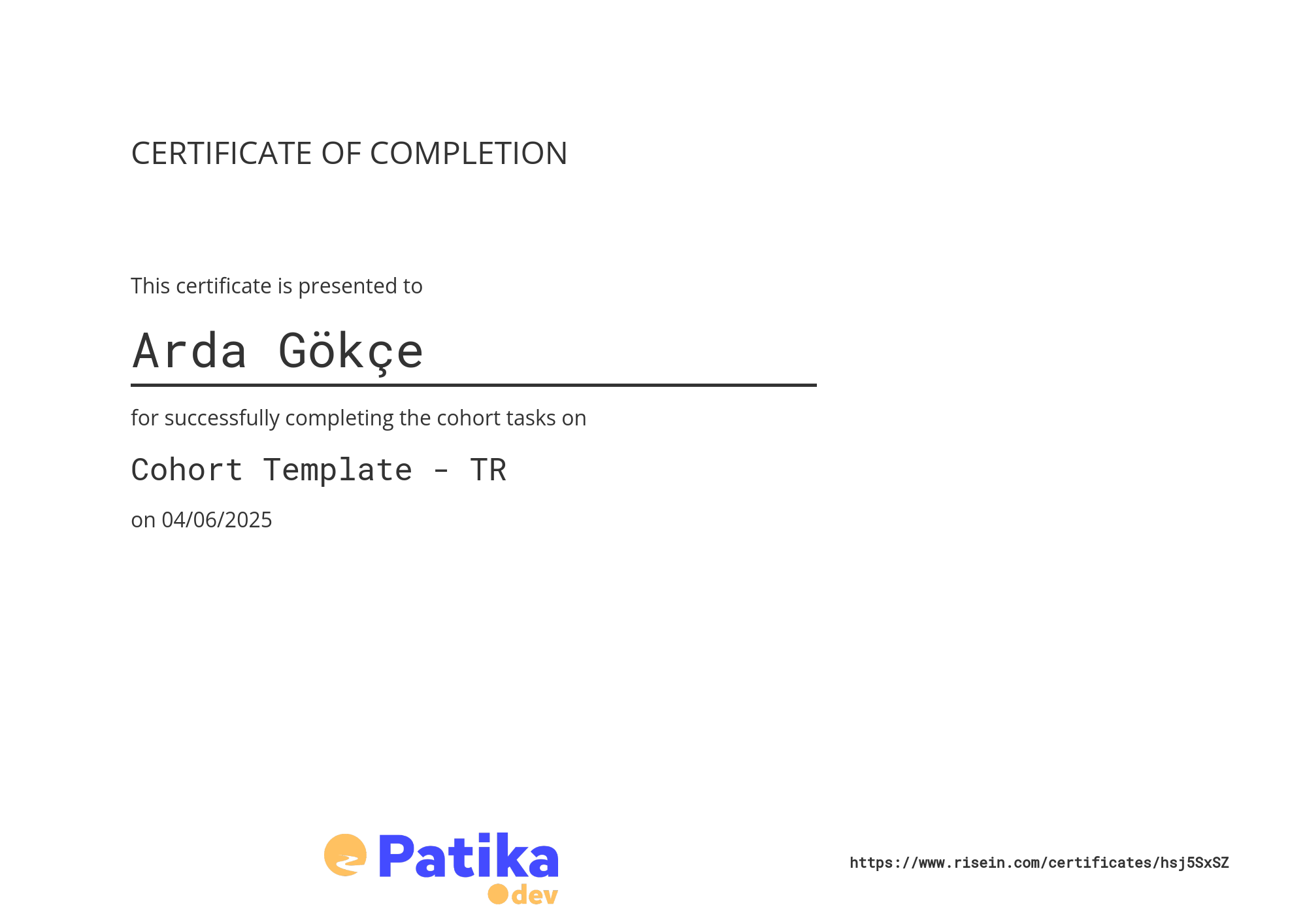 certificate image